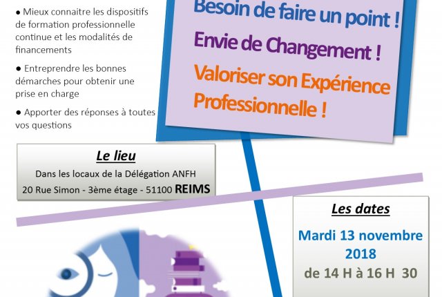 Les réunions d'information sur les 3 dispositifs CFP, Bilan de Compétences et Congé VAE