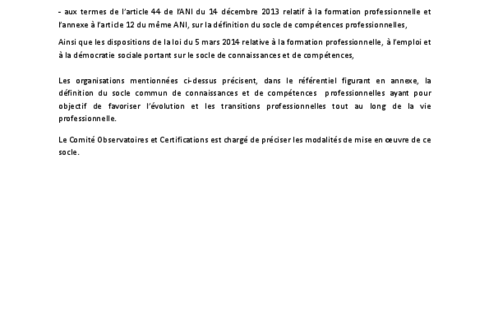 SOCLE DE CONNAISSANCES ET DE COMPETENCES