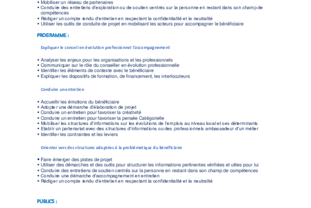 Parcours de formation de Conseiller en Evolution Professionnelle ( #CEP - inter-région)