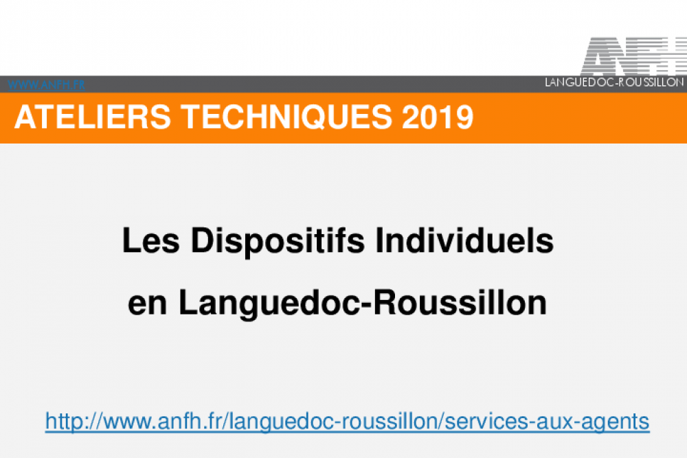Ateliers techniques dispositifs individuels