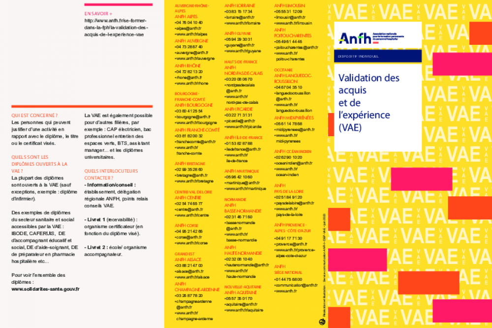 La validation des acquis de l'expérience (VAE)