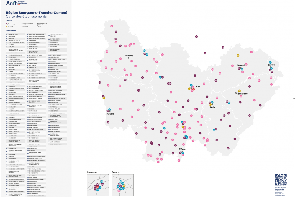 Carte établissements 2022 - Bougogne-Franche-Comté