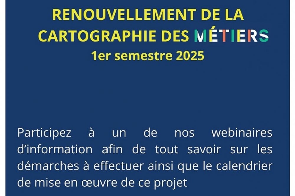 HAUTS-DE-FRANCE // renouvellement de la cartographie des métiers 1er semestre 2025 Participez à l’un des webinaires de présentation de la démarche !