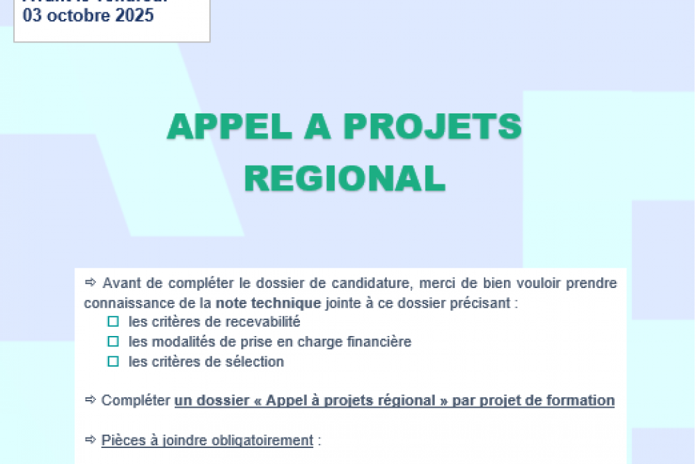 Appel à projet régional 2026