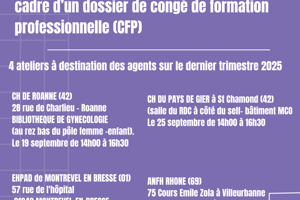 Atelier sur le projet professionnel et le CFP