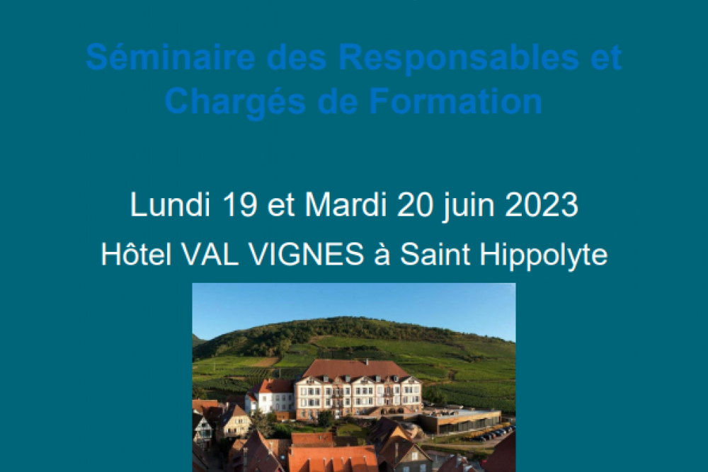 Séminaire des Responsables et Chargés de Formation 2023