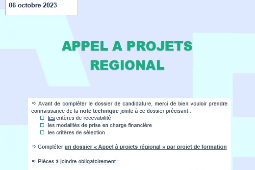 Appel à projets régional : campagne 2024