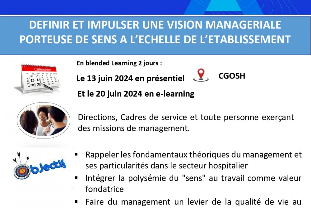 FICHE ACTION AFR Définir et impulser une vision managériale porteuse de sens les 13 et 20 juin 2024