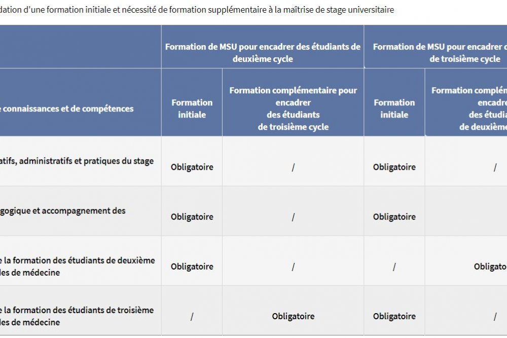 Etudes de médecine : modalités de la formation à la maîtrise de stage universitaire