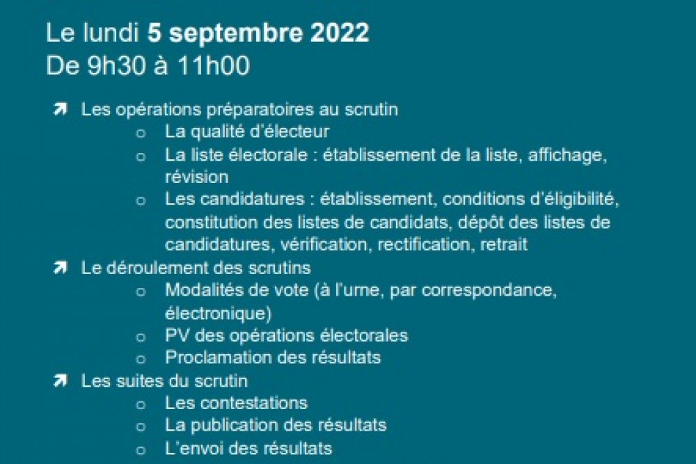 WEBINAIRE dédié aux Elections Professionnelles 2022