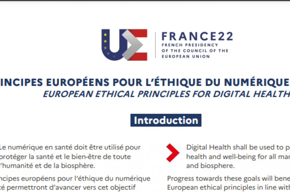 Principes européens pour l’éthique du numérique en santé