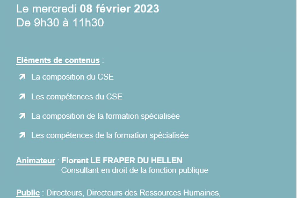 Webinaire Grand Est "Du CTE au CSE" - mercredi 8 février 2023