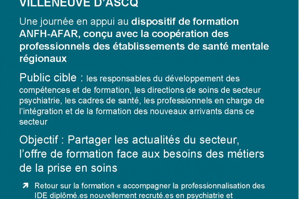 Journée sur le dispositif de formation « Accompagner la professionnalisation des diplômé.es IDE nouvellement recruté.es en psychiatrie 