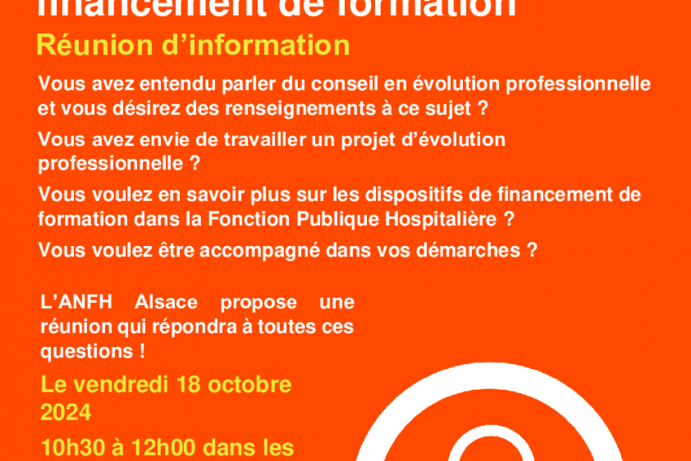 Réunion d'information "Dispositifs Individuels de financement et Conseil en Evolution Professionnelle"