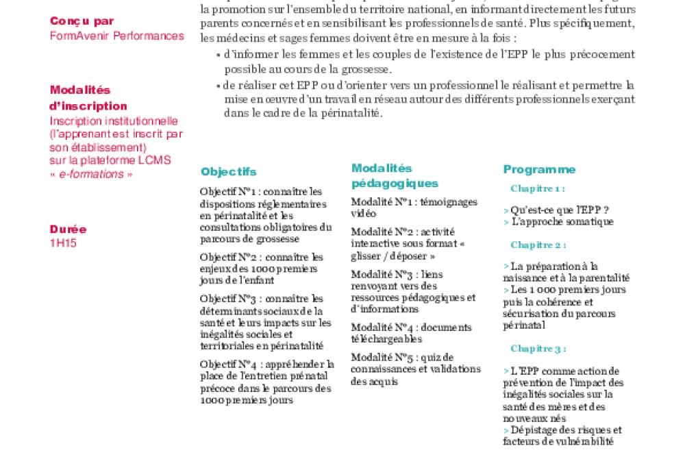 Ouverture d’un nouveau module sur l’entretien prénatal précoce sur la plateforme e-learning de l’ANFH !