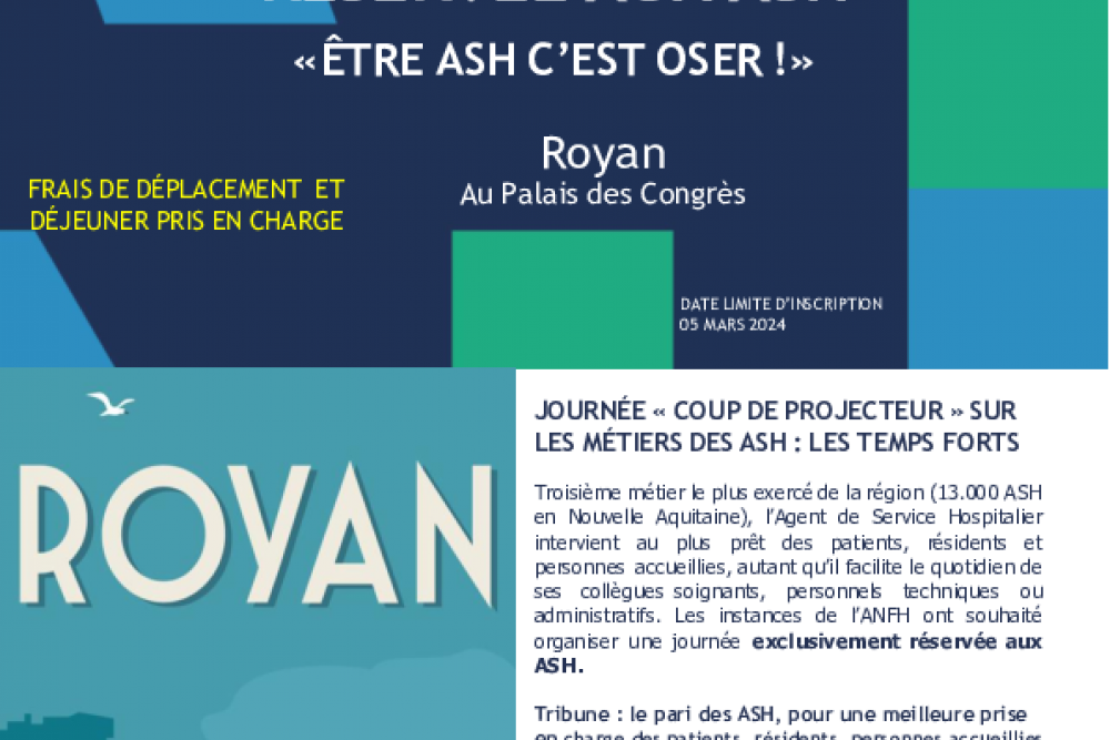 UNE JOURNÉE RÉSERVÉE AUX ASH  « ÊTRE ASH C’EST OSER !»