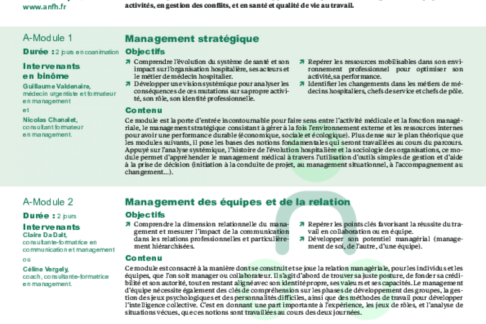 Nouvelle offre de formation disponible : parcours manager médical