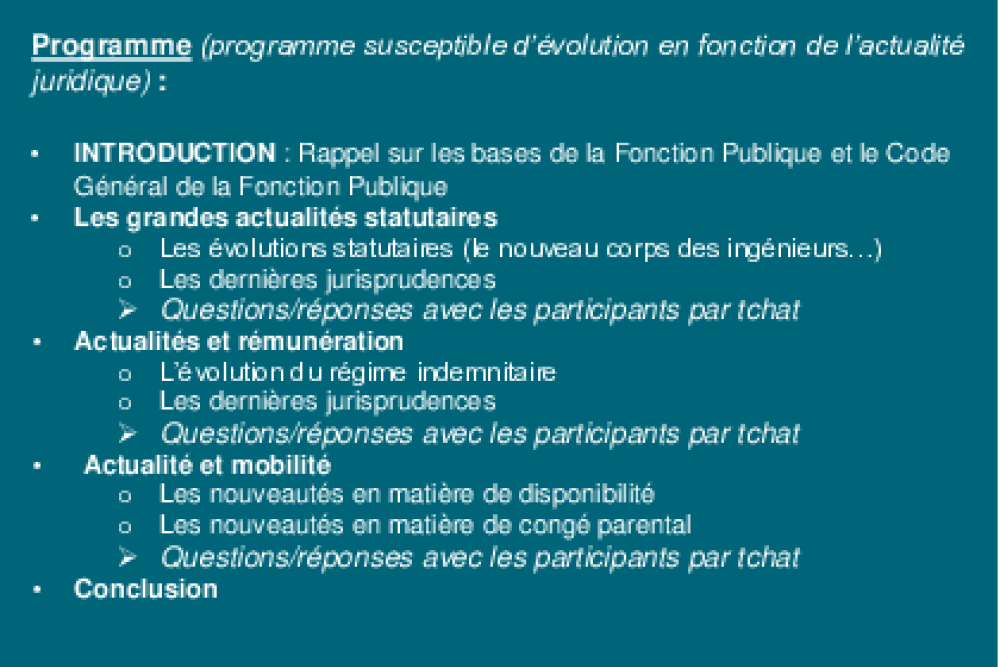 Webinaire RH : "L'actualité du statut de la FPH"