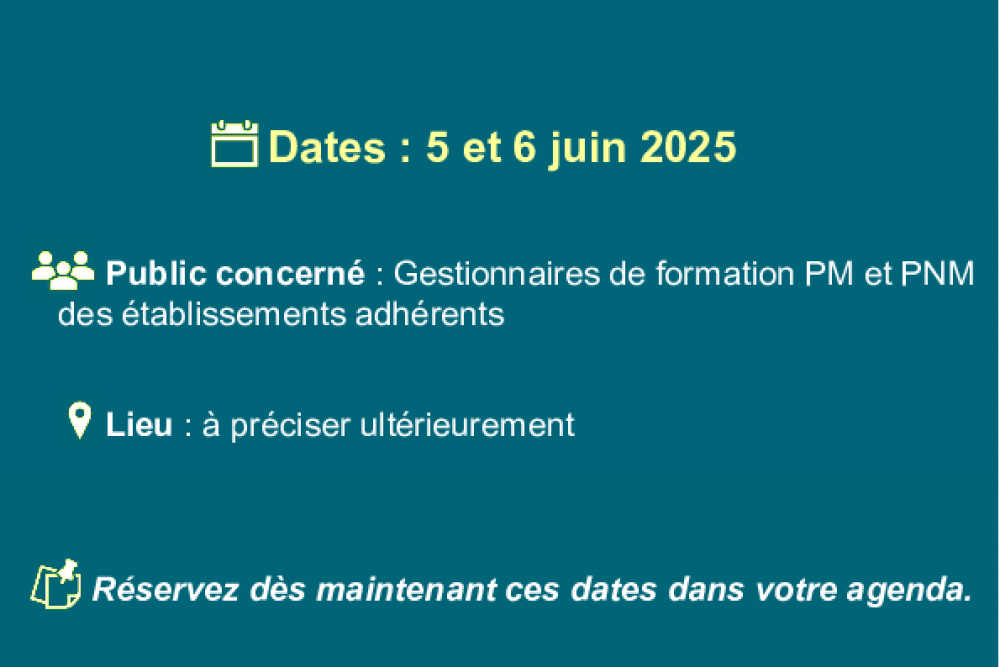SAVE THE DATE  : Séminaire des Chargés de formation