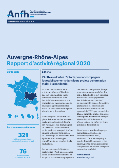 Rapport d'activité 2020 - Auvergne - Rhône - Alpes 