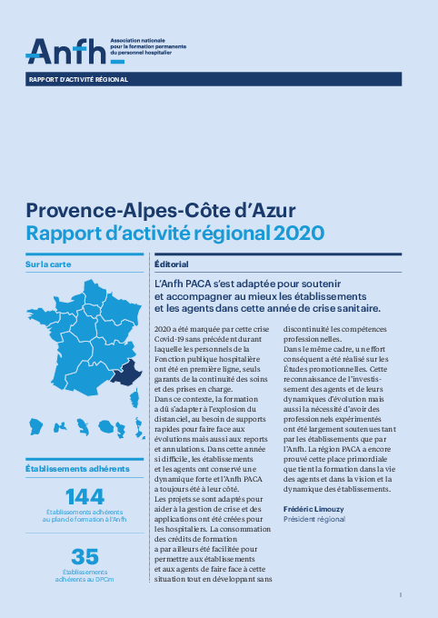 Rapport d'activité 2020 - Provence-Alpes-Côte d'Azur