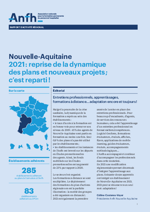 Rapport d'activité 2021 - Nouvelle-Aquitaine