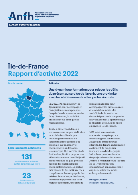 Rapport d'activité 2022 - ILE DE FRANCE