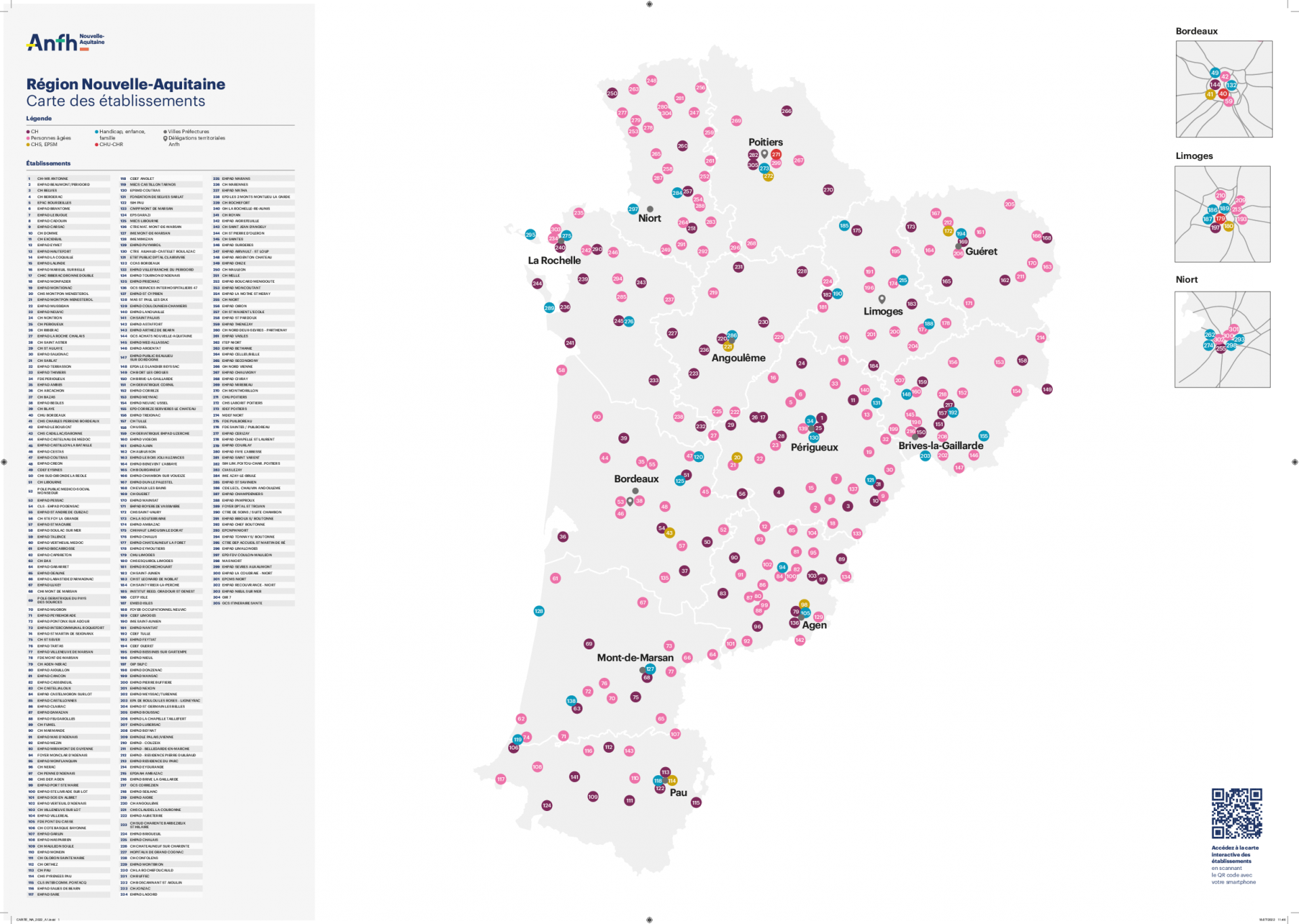 Carte établissements 2022 - Nouvelle Aquitaine