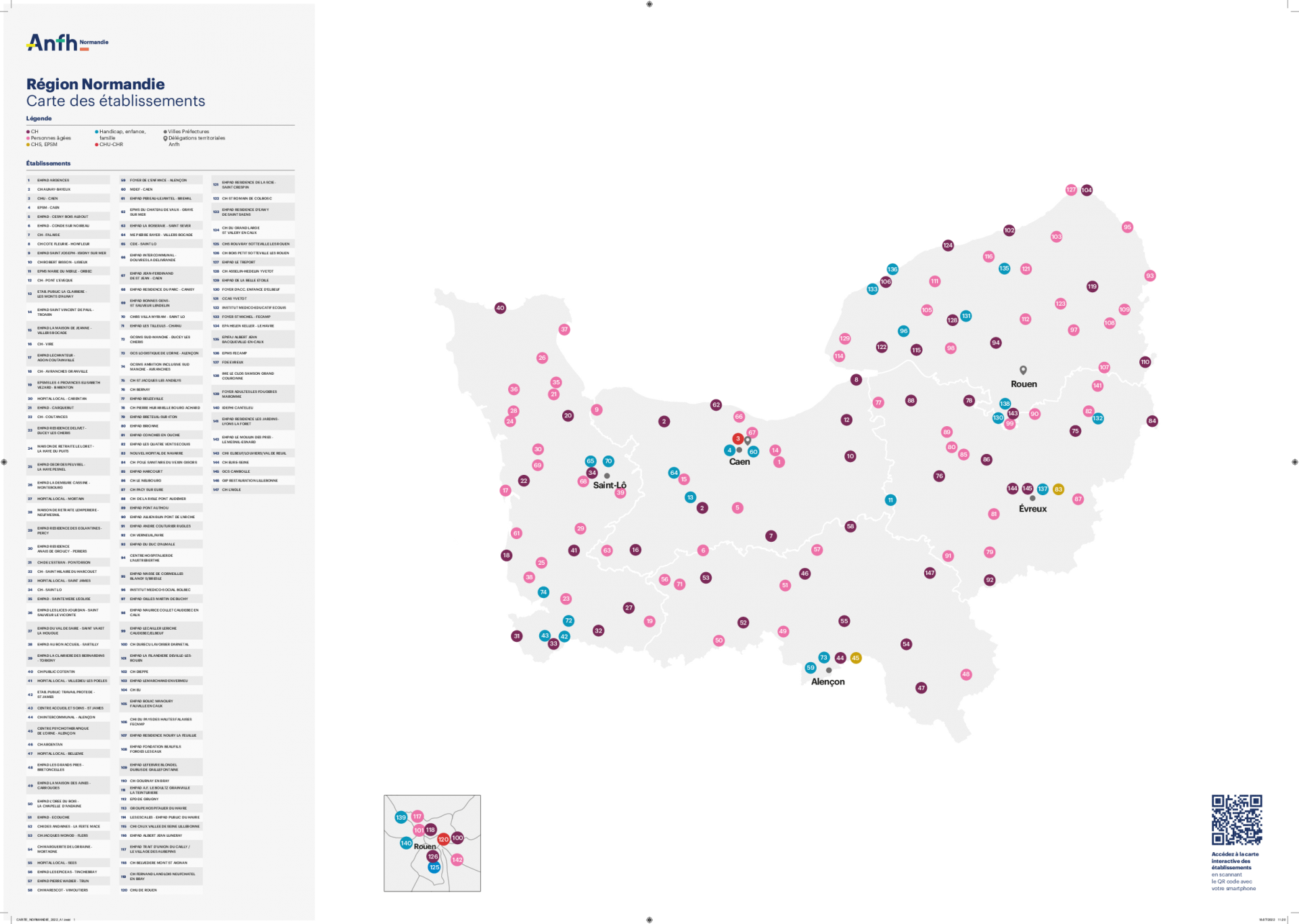 Carte établissements 2022 - Normandie