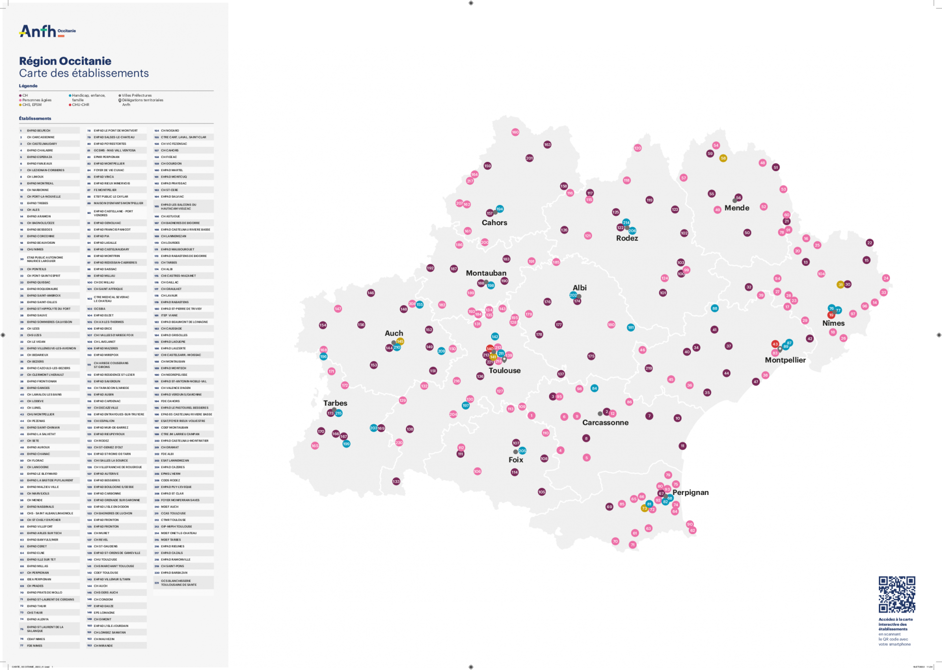 Carte établissements 2022 - Occitanie