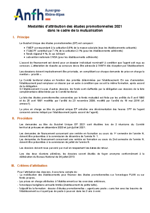 Modalités d'attribution AURA