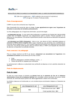 2026 - MODALITES DE PRISE EN CHARGE 