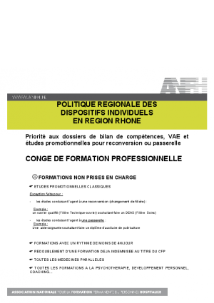 Politique régionale sur les Dispositifs Individuels