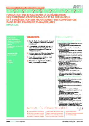 Programme de formation des encadrants entretiens professionnels - Inforelec