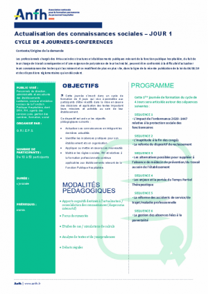 Programme 1ère journée "Actualités sociales" 