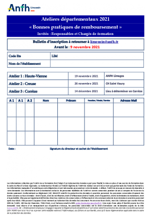 Bulletin d'inscription ateliers départementaux