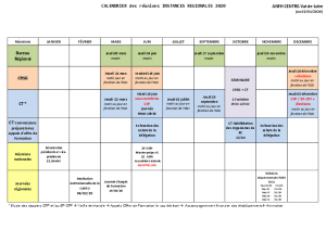 Calendrier des réunions d'instances 2020 mis à jour 02/01/2020
