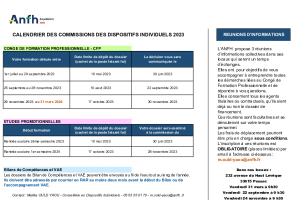 CALENDRIER 2023 COMMISSIONS DISPOSITIFS INDIVIDUELS