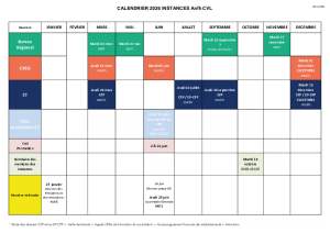 Calendrier des réunions d'instances 2026
