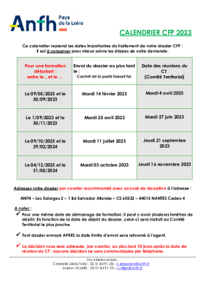 Calendrier 2023