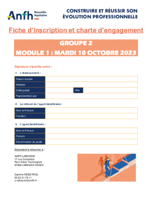 Charte d'engagement G2 démarrage le 10 octobre 2023