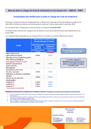 Base de prise en charge des frais de traitement sur les dossiers GU – FQ&CPF - FMEP