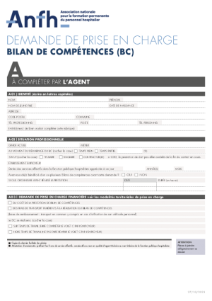 Dossier PEC - Bilan de Compétence 2023