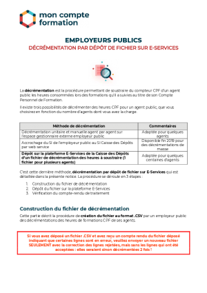 Notice sur le mode opératoire de décrémentation par dépôt de fichier