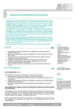Reclassement professionnel et reconversion