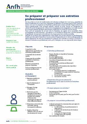 Se préparer à son entretien professionnel - DEMETER