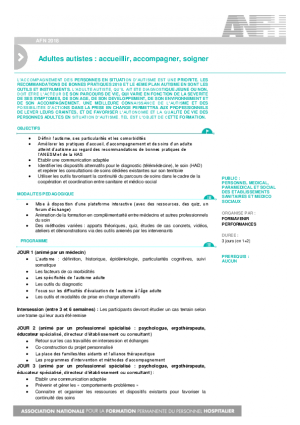 Adultes autistes : accueillir, accompagner et soigner