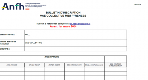 BULLETIN D'INSCRIPTION - RECUEIL DES BESOINS VAE COLLECTIVE MID 