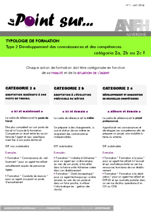 LE POINT SUR N°1 TYPOLOGIE DE FORMATION