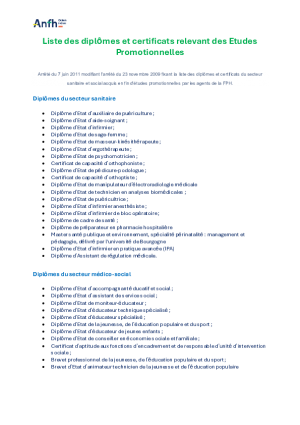 Liste des diplômes CFP-EP